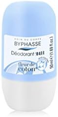 Byphasse – Roll-On Deodorant 24 Hours Cotton Flower (Pack Of 4) – 50Ml/1.7Oz – All Skin Types