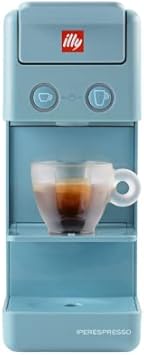 Illy Y3.3 Espresso Machine, Single Serve Coffee Machine For Iperespresso Capsules, Single Cup Espresso Maker, 19Bar (Cape Town Blue)