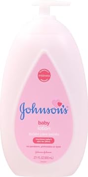 Johnson's Moisturizing Mild Pink Baby Lotion with Coconut Oil for Delicate Baby Skin, Paraben-, Phthalate- & Dye-Free, Hypoallergenic & Dermatologist-Tested, Baby Skin Care, 27.1 Fl. Oz (Pack of 2)