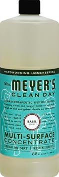 Mrs. Meyer'S Clean Day Multi-Surface Cleaner Concentrate, Use To Clean Floors, Tile, Counters, Basil, 32 Fl. Oz