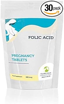 Folic Acid 400Mcg Pregnancy 30 Pack Tablets Vitamin B9 Pills Quality Products Nutrition Health Food Supplements Healthy Mood Uk Quality Nutrients