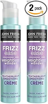 John Frieda Frizz Ease Weightless Wonder Featherlight Smoothing Creme For Frizzy, Fine Hair With Aloe Water, Frizz Control For Thin, Fine Hair, 100 Ml (Pack Of 2)