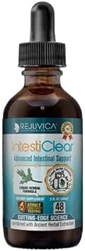 IntestiClear - Advanced Intestinal Cleanse Support for Humans - All-Natural Liquid Formula for 2X Absorption - Bonus Liver Support - Wormwood, Black Walnut, Ginger and More