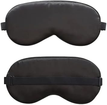 Silk Eye Mask | Blackout Mulberry Silk Eye Cover | Blindfold For Elegant Play | Adjustble Band With Eleastic Flexibility | Black