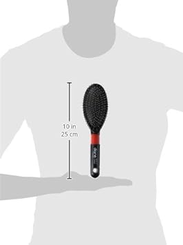 Diane Round Wire Cushion, Black & Red, 1 Count : Hair Brushes : Beauty & Personal Care