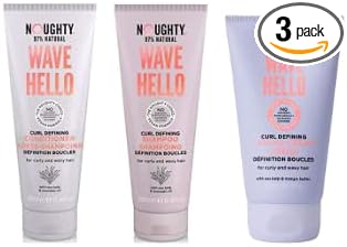 Mm Noughty Wave Hello Curl Defining Set – Shampoo 250Ml, Conditioner 250Ml & Taming Cream 150Ml | Enhances Waves & Curls | Frizz Control | Vegan & Natural Haircare | Hydrating & Nourishing Trio