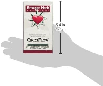 Kroeger Herb, Circuflow, Daily Heart Health and Circulation Support for Men & Women, Promotes Cardiovascular Function with Hawthorn Berry & More - Non-GMO, Gluten Free, No Preservatives - 270 Capsules : Health & Household