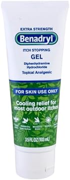 Benadryl Extra Strength Anti-Itch Topical Gel with 2% Diphenhydramine HCI for Itch Relief of Outdoor Itches Associated with Poison Ivy, Insect Bites & More, 3.5 fl. oz