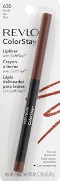 Revlon Lip Liner, Colorstay Lip Makeup With Built-In-Sharpener, Longwear Rich Lip Colors, Smooth Application, 630 Nude, 0.01 Oz