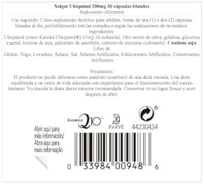 Solgar Ubiquinol 200 mg (Reduced CoQ-10), 30 Softgels - Promotes Heart & Brain Function - Supports Healthy Aging - Coenzyme Q10 - Ubiquinone Supplement - Gluten Free, Dairy Free - 30 Servings : Health & Household