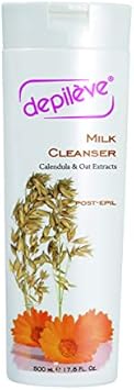 Depileve Milk Cleanser - Post Wax Emulsion, Removes Wax Residue, Moisturizes Skin, Enriched With Calendula And Oat Extracts - 17 Oz