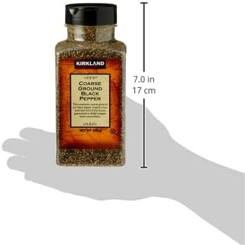 Kirkland Signature Spice Seasoning Dressing Coarse Ground Black Pepper Jar, 359 G