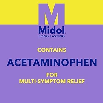 Midol Long Lasting Relief 20ct: Midol Long Lasting Relief, Menstrual Symptom Reliever & Fever Reducer, Caplets with Acetaminophen for Menstrual Pain Relief - 20 Count (Packaging May Vary) : Health & Household