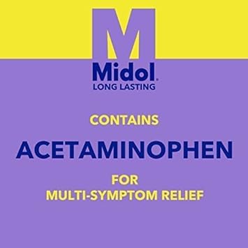 Midol Long Lasting Relief 20ct: Midol Long Lasting Relief, Menstrual Symptom Reliever & Fever Reducer, Caplets with Acetaminophen for Menstrual Pain Relief - 20 Count (Packaging May Vary) : Health & Household