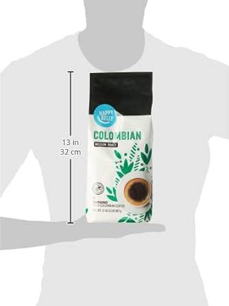 Amazon Brand - Happy Belly Colombian Ground Coffee, Medium Roast, 2 pound (Pack of 1)