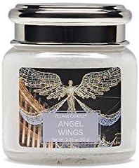 Village Candle Angel Wings, Petite Glass Apothecary Jar Scented Candle, 3.25 oz, White