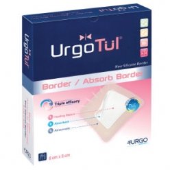 Urgotul D072890 Absorb Border Dressing, 8Cm X 8Cm, Pack Of 10