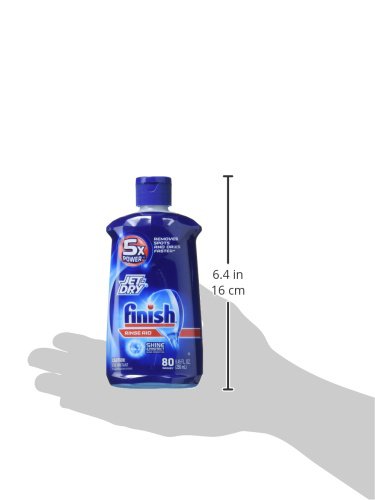 Finish Jet-Dry Dishwasher Rinse Aid Agent, 80 washes, 8.45 oz Removes Spots, Glass Protection