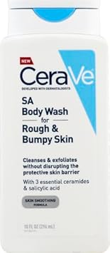 Cerave Body Wash With Salicylic Acid | Fragrance Free Body Wash To Exfoliate Rough And Bumpy Skin | Allergy Tested | 10 Ounce