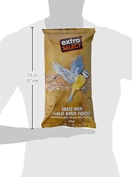 Extra Select Wild Bird Seed Mix with Black Sunflower Seeds, Wheat, Dari, Millet Seeds - Nutrient Rich Wild Bird Food for Small Birds - 2kg :Pet Supplies