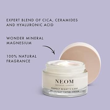 Neom- Perfect Night’S Sleep Overnight Facial Cream - 50Ml | Face Moisturiser With Hyaluronic Acid, Aloe Vera & Ceramides To Plump & Reduce Lines | Suitable For All Skin Types : Beauty & Personal Care