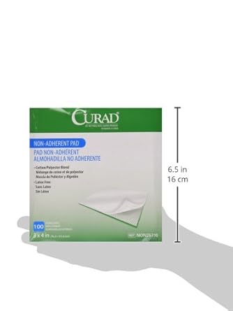 Curad Sterile Non-Adherent Pads for gentle wound dressing and absorption without sticking, 100 Count (Pack of 1): Bandaging Pads: Industrial & Scientific