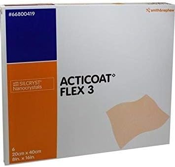 Acticoat Flex 3 Antimicrobial Barrier Dressing, 40 X 20 Cm