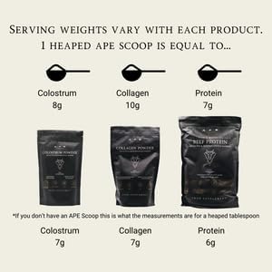 Ape Nutrition Collagen Powder Peptides - Type 1 & 3 Bovine Collagen Protein, 100% Grass-Fed & Finished, Ancestral Supplement Uk, Unflavoured, Improves Hair Skin & Nail Health