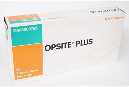 Opsite Plus Adhesive Film Dressing 20 Cm X 10 Cm - Pack Of 20: Transparent Waterproof Wound Covering For Optimal Healing