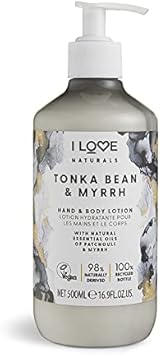 I Love Naturals Tonka Bean & Myrrh Hand & Body Lotion, Essential Oils Of Patchouli & Myrrh, Crafted With Ingredients Such As Shea Butter, 500Ml
