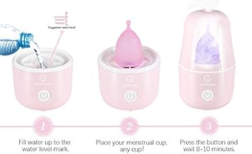 ROSA RUGOSA® Menstrual Cup Steamer, Portable Menstrual Cup Wash Kit, Comes with Two Reusable Period Cup, High Temperature, Great Partner for Women Travel