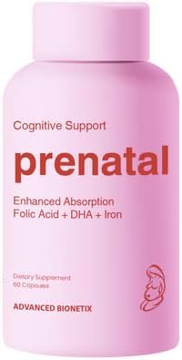 Bio-Available Prenatal Vitamins For Women, Natural Methylated Folate Folic Acid, Dha Omega 3. Multivitamin Pre, During & Post Pregnancy