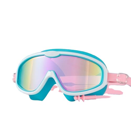 INFINIBYTE Kids Swimming Goggles with Ear Plugs – Leakproof Large Frame Swim Goggles with Anti-Fog & UV Protection for Boys & Girls Age 3-16