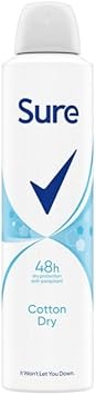 Sure Women Cotton Dry Anti-Perspirant Deodorant Aerosol Motionsense Technology Anti-Perspirant Deodorant Spray 48H Protection Against Sweat And Odour 6X 150 Ml