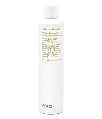 EVO Miss Malleable Flexible Hairspray - Hair Volume Spray - Strong Hold Hairspray With Full Support & Control - 300ml / 9oz : Beauty & Personal Care