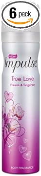 Impulse True Love Freesia & Tangerine Body Fragrance 6 X 75Ml