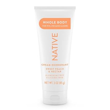 Native Whole Body Deodorant Cream Contains Naturally Derived Ingredients, Deodorant For Women & Men | 72 Hour Odor Protection, Aluminum Free With Coconut Oil And Shea Butter | Sweet Peach & Nectar