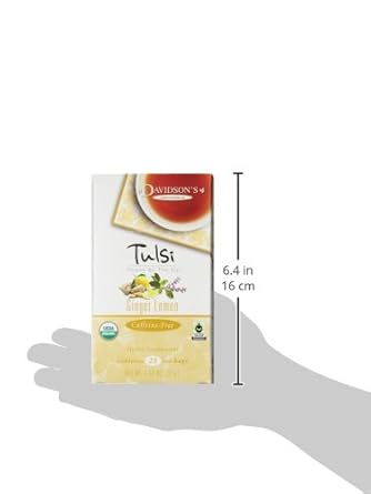 Davidson'S Organics, Tulsi Ginger Lemon, 25-Count Tea Bags, Pack Of 6