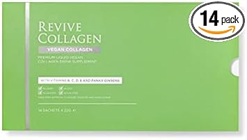 Revive Collagen 2500Mg Plant Based Vegan Collagen With Added Vitamin B, C, D & E, Improved Skin, Hair & Nails | Raspberry Flavour | (14 X Days (Eco))