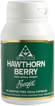 Bio-Health Hawthorn Berry 450mg Herbal Food Supplement for General Health, Improves Circulatory System and Mantains Cholesterol Levels, Suitable for Vegetarians and Vegans, Additive Free 120 Capsules : Amazon.co.uk: Health & Personal Care