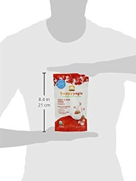 Happy Baby Organics Baby Snacks, Yogis, Freeze Dried Yogurt & Fruit Snacks, Gluten Free Snack For Babies 9+ Months, Strawberry, 1 Ounce (Pack Of 8)