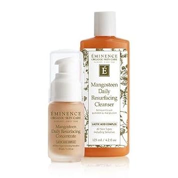 Eminence Mangosteen Daily Resurfacing Cleanser And Concentrate Set : Beauty & Personal Care