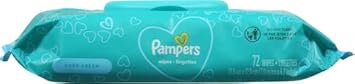 Pampers Baby Clean Wipes, Baby Fresh Scented, 1 Flip-Top Pack (72 Wipes Total) (Pack Of 4)