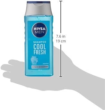 Nivea Men Cool Fresh Shampoo 250Ml, Daily Shampoo For Men, Cool & Refreshing Hair Care, Menthol Shampoo Suitable For Normal To Greasy Hair