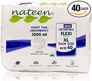 Tendercare Nateen - Adult Incontinence Pants - 40 Extra Large Adult Night Time Pull Up Pants - Disposable Pants for Men & Women - Discreet Incontinence Maxi Pants - 3500ml Absorbency