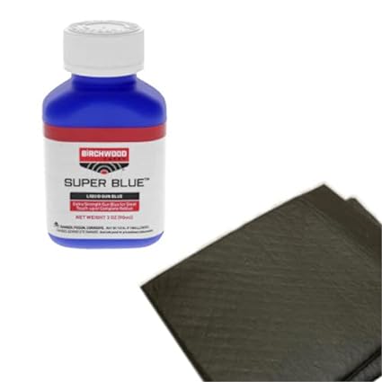 Westlake Market, Birchwood Casey Super Blue Liquid Gun Blue Plus 2 Disposable Absorbent Pads for Gun Restoration Projects