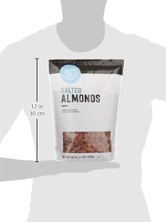 Amazon Brand - Happy Belly California Almond, Roasted & Salted, 48 ounce
