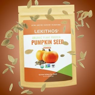 Lekithos Organic Pumpkin Seed Protein - 3 lb - 17g Protein - Certified
