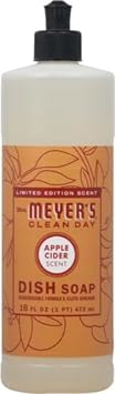 MRS. MEYER'S CLEAN DAY Liquid Dish Soap, Biodegradable Formula, Limited Edition Apple Cider, 16 fl. oz
