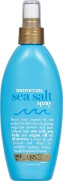 Ogx Argan Oil Of Morocco Hair-Texturizing Sea Salt Spray, Curl-Defining Leave-In Hair Styling Mist For Tousled Beach Waves And Textured Hold, Paraben-Free, Sulfate Surfactants-Free, 6 Fl Oz